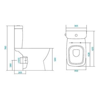 Унитаз напольный Santek - Нео с сиденьем дюропласт